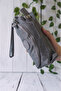 Krinkıl/Klinkır 2 Zippered Ankle Strap Mobile Phone Hand Makeup Bag Wallet Pen Holder Gray 1115J - 4