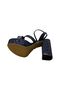 Women's Thick Platform Heel Glittery Stone Evening Dress Summer Shoes - 5