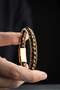 6 mm Tiger's Eye Natural Stone Men's Steel Bracelet - 4
