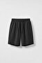 Men's Relaxed Fit Elastic Waist Fabric Shorts Black