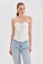 Women's Corset with Jacket Front Closure Detail and Covered Chest Design