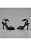 (White) Women's Heeled Sandals Black - 3