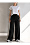 Women's Black Wrinkled Fabric Comfortable Fit Pants - 2
