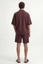 Burgundy Linen Blend Bermuda Men's Shorts - 5