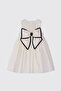 Girl's Bow Detailed Ecru Dress