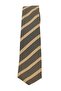 Men's khaki striped classic tie and pocket square set - 5