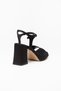 Women's Pointed Toe 8.5 cm Black Satin Heeled Evening Dress Shoes - 3