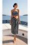 Choose Your Style Premium Black and White Polka Dot Patterned 2-Piece Pareo and Bandana Set 150X95 cm / 70X70 cm - 3