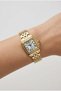 Gold Square Case Women's Wristwatch |   22mm Steel Case, Gold Steel Band