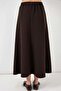 Women's Double Pocket Brown Skirt - 5