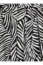 Black Patterned Women's Shorts with Elastic Waist - 5