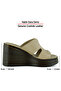Hermine Plus Mink Genuine Calfskin Special Cut Wedge Heeled Slippers - 5
