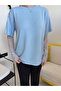 Blue Sleeve Lace T-Shirt Blouse