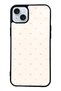 iPhone 15 Plus Cream Pink Coquette Pattern Design Glossy Phone Case