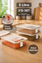 3-Piece Sliding Lid Storage Container - Kitchen Organizer Flour Sugar Legume Box Food Container 5Lt Beige