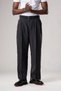 Double Pleated Summer Modal Fabric Wide Leg Baggy Pants with Belted Waist - 5