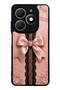 Tecno Spark 20 Pink Lace Bow Design Glossy Phone Case