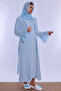 Comfortable Cut and Breastfeeding Feature Maternity Set with Hijab 5 Pieces Effortt - Blue - 7