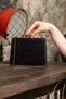 Women's Black Laser Evening Dress Stone Detailed Chain Strap Wedding Evening Bag - 6