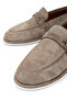Men's Genuine Leather Beige Suede Loafer Shoes - 5