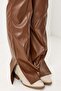 Women's Leather Trousers with Slits and Stripes, Tan - 4