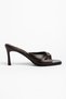 Women's Brown Belt Buckle Detailed Thin Heeled Sandals - 2