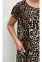 Women's Leopard Pattern Double Pocket Loose Summer Dress - 2