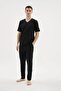 Kly 26407 Men's 100% Cotton V-Neck Half-Sleeved Plus Size Pajama Set - 5