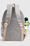 -1396 Set of 3 Children's Primary School Middle School Bag with Pen Holder and Lunch Bag Backpack Gray - 4