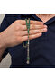 Sea Green Cut and Crimped Amber Prayer Beads with Metal Tassels - 4