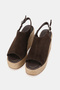 Women's Brown Suede Genuine Leather Size 36-41 Wedge Heel Daily Espadrilles - 2
