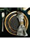 Stone Lain Florian Modern Porcelain 16 Piece Dinnerware Set, Plates and Bowls Set, Dish set for 4, Black And Golden Rim - 8