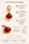 Burgundy Orange and Yavruağzı Stone Detailed Drop Earrings Special Design Stylish Earrings - 2