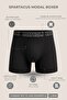 Egyptian Modal by Tencel Spartacus Long Boxer Blue Elastic Black - 6
