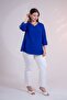 Women's Plus Size V-Neck Blouse with Sleeve Detail - 4