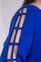 Women's Plus Size V-Neck Blouse with Sleeve Detail - 7