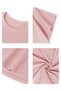 Printed Black - White - Pink 3-Piece Children's T-Shirt 100% Cotton Short Sleeve Knitted Crew Neck - 5