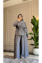 6339 - Stylish, Comfortable, Modal Soft Woven Fabric, Loose Women's Set with Waist Drawstring Detail - 2