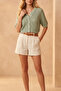 Women's Bohemian Patterned Short Sleeve Buttoned Crop Knitwear Cardigan