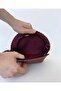 Half Moon Shaped Leather Handbag - Zippered Cosmetic Organizer - 4