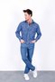Men's Light Blue Lycra Denim Regular Fit Buttoned Jeans Shirt John-3020 - 2