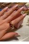 Gold Burgundy Zircon Stone Vintage Adjustable Non-Tarnish Ring