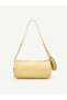 Wrinkled Textured Yellow Shk327 Cylinder Bag, Wallet with Charm, Zipper, Women's Hand, Arm and Shoulder Bag - 4