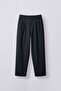 Men's Baggy Fit Striped Cotton Fabric Trousers Navy Blue