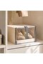 Avria Foldable Shoe Box With Window 22x34x16cm - Beige