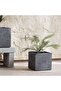 Felicity Polyresin Rectangle Planter 35x35x33cm - Black