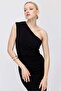 Women's One-Shoulder Drape Detailed Dress - 6