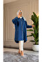 6540 - Stylish Comfortable Zippered Hooded Long Loose Women's Slim Denim Cap Tunic - 2