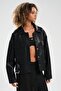 Women's Faux Leather Belt Detailed Design Jacket - 2