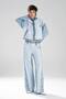 Women's Pearl Chain Accessory Denim Fabric Garnished Design Trousers - 3